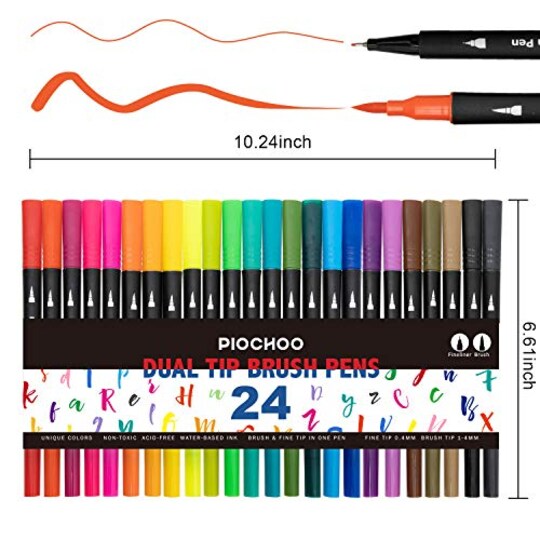 Artecho 72 pennen met dubbele borstelpunt, viltstiften voor kleurboeken voor volwassenen, kleurpennen voor volwassenen, kalligrafie, tekenen Artecho 72 pennen met dubbele borstelpunt, viltstiften voor kleurboeken voor volwassenen, kleurpennen voor volwassenen, kalligrafie, tekenen
